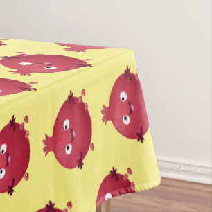 Cute happy pomegranate fruit cartoon tablecloth