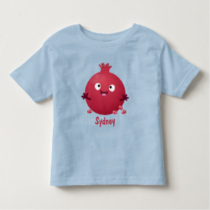 Cute happy pomegranate fruit cartoon toddler t-shirt