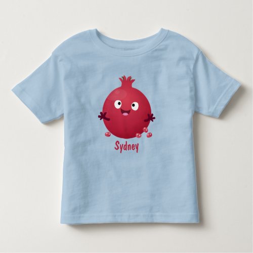 Cute happy pomegranate fruit cartoon toddler t_shirt