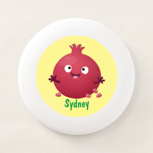Cute happy pomegranate fruit cartoon Wham-O frisbee