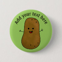 Cute Happy Potato, Green Background Personalized