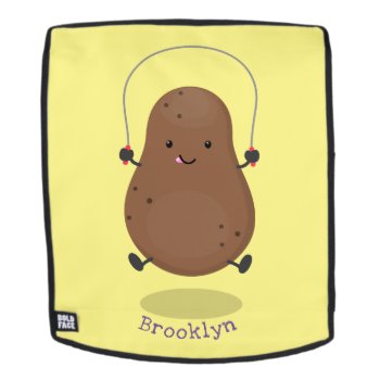 Cute Happy Potato Jumping Rope Cartoon Backpack by thefrogfactory at Zazzle
