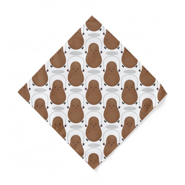 Cute happy potato jumping rope cartoon  bandana (Front)