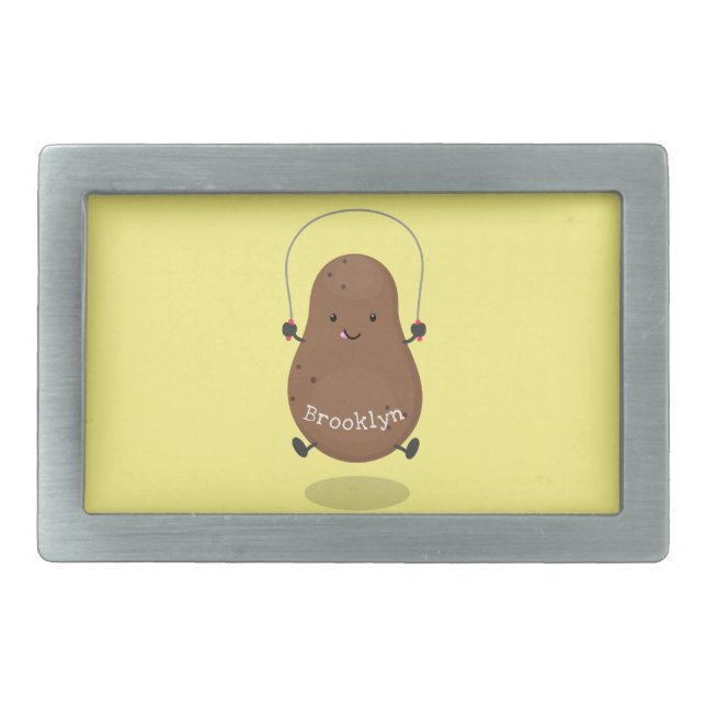 Cute happy potato jumping rope cartoon belt buckle (Front)