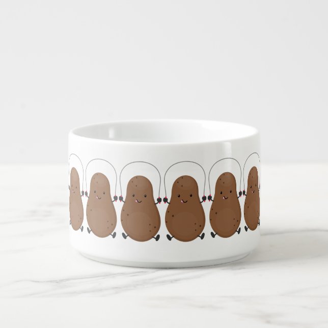 Cute happy potato jumping rope cartoon bowl (Center)