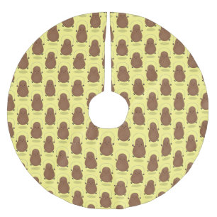 Cute happy potato jumping rope cartoon brushed polyester tree skirt