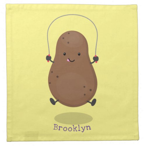 Cute happy potato jumping rope cartoon cloth napkin