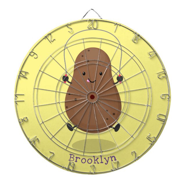 Cute happy potato jumping rope cartoon dart board (Front)