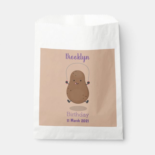 Cute happy potato jumping rope cartoon favor bag (Front)