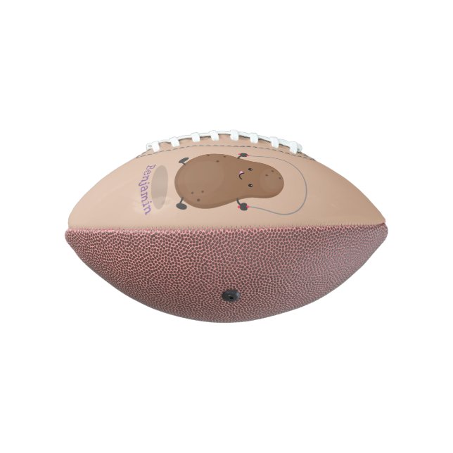 Cute happy potato jumping rope cartoon football (Rotated 270)