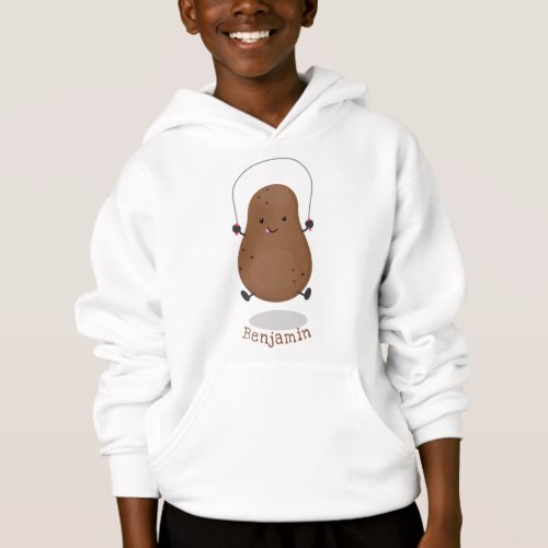 Cute happy potato jumping rope cartoon hoodie