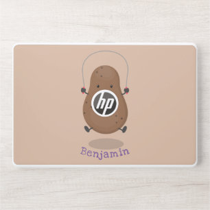 Cute happy potato jumping rope cartoon HP laptop skin