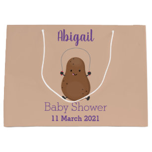 Cute happy potato jumping rope cartoon large gift bag