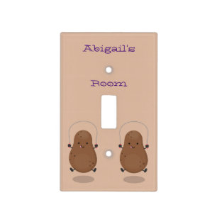 Cute happy potato jumping rope cartoon  light switch cover
