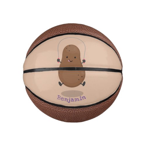 Cute happy potato jumping rope cartoon  mini basketball