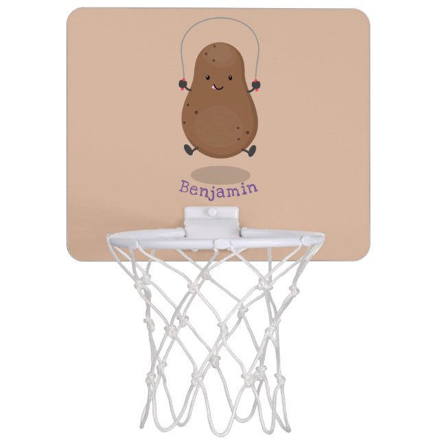 Cute happy potato jumping rope cartoon mini basketball hoop (Front)
