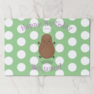 Cute happy potato jumping rope cartoon paper pad