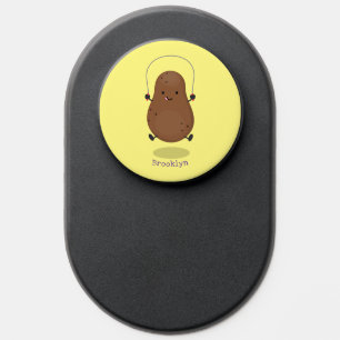 Cute happy potato jumping rope cartoon PopSocket