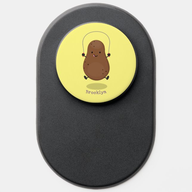 Cute happy potato jumping rope cartoon PopSocket (Popsocket)