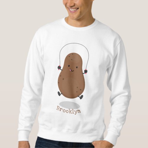 Cute happy potato jumping rope cartoon sweatshirt