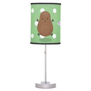 Cute happy potato jumping rope cartoon table lamp