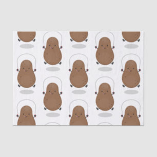 Cute happy potato jumping rope cartoon tissue paper