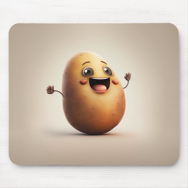 Cute Happy Potato Mouse Pad (Front)