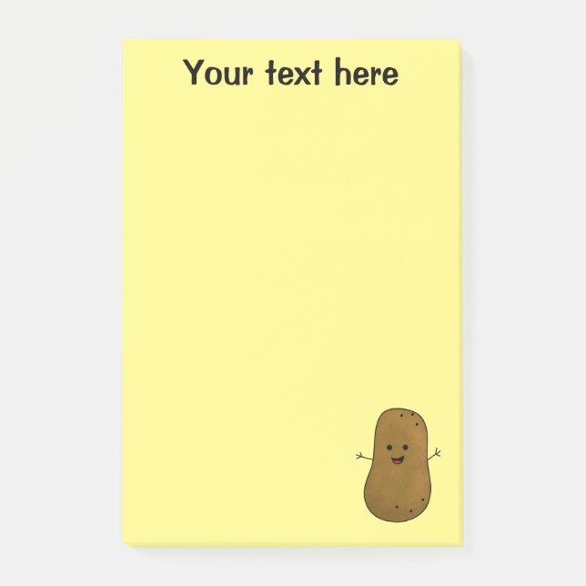 Cute Happy Potato Personalized Post-it Notes (Front)