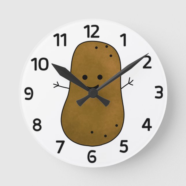 Cute Happy Potato Round Clock (Front)