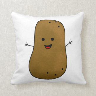 Cute Happy Potato Throw Pillow