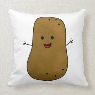 Cute Happy Potato Throw Pillow