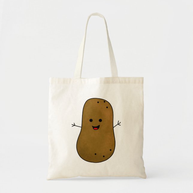 Cute Happy Potato Tote Bag (Front)