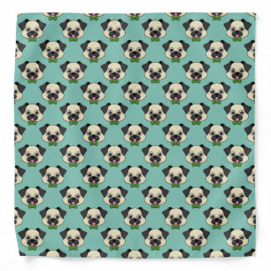 Cute Happy Pug Dog with Papillon Bandana