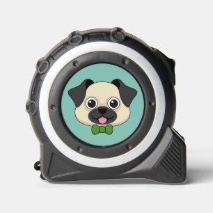 Cute Happy Pug Dog with Papillon Tape Measure