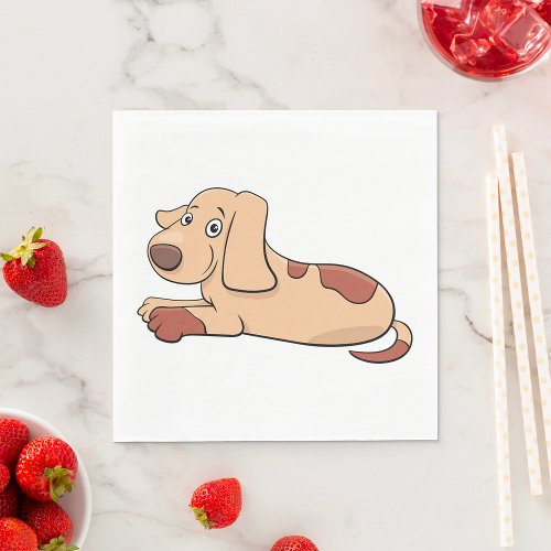 Cute Happy Puppy Brown Dog Napkins