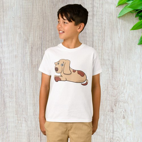 Cute Happy Puppy Brown Dog T_Shirt