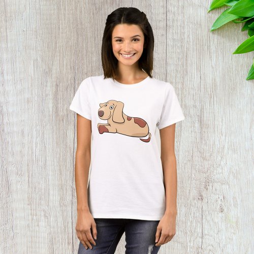 Cute Happy Puppy Brown Dog T_Shirt