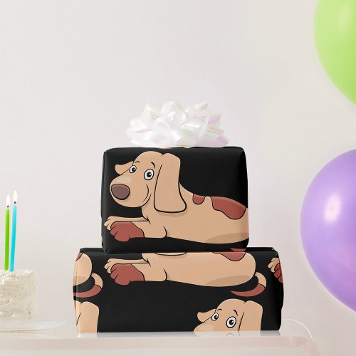 Cute Happy Puppy Brown Dog Wrapping Paper