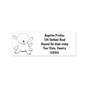 Cute happy puppy dog cartoon illustration rubber stamp
