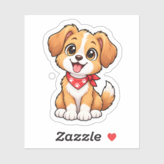 Cute Happy Puppy Kawaii Dog Sticker