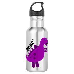 Cute Happy Purple Dinosaur Stainless Steel Water Bottle