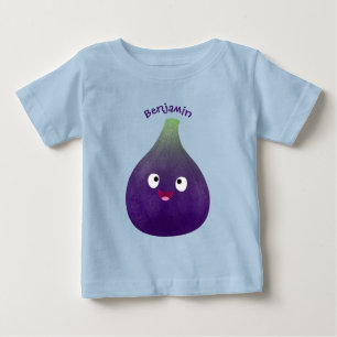 Cute happy purple fig fruit cartoon baby T-Shirt