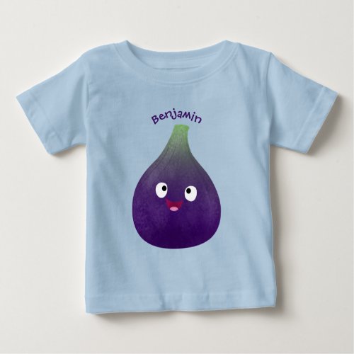 Cute happy purple fig fruit cartoon baby T_Shirt