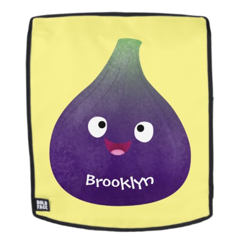 Cute happy purple fig fruit cartoon backpack