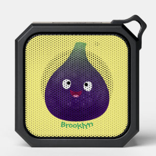 Cute happy purple fig fruit cartoon bluetooth speaker