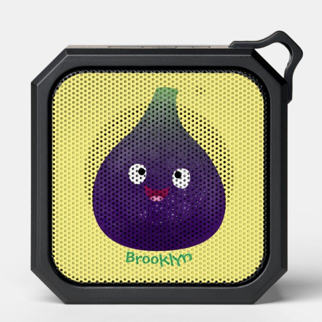 Cute happy purple fig fruit cartoon bluetooth speaker (Front)