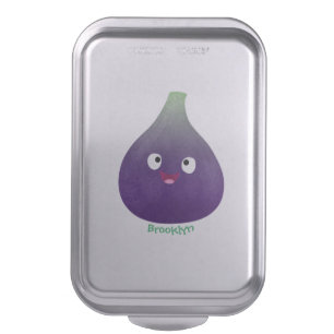 Cute happy purple fig fruit cartoon cake pan