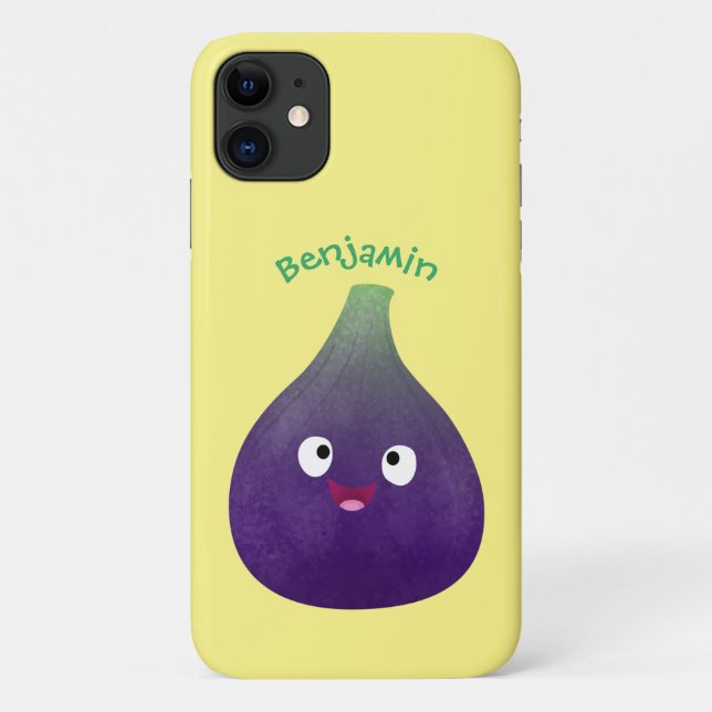 Cute happy purple fig fruit cartoon Case-Mate iPhone case (Back)
