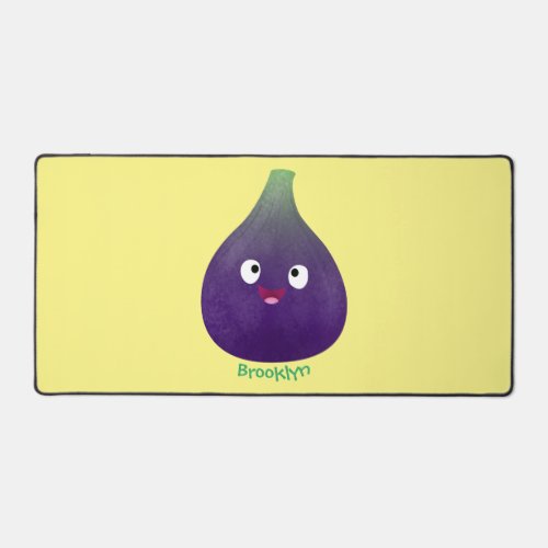 Cute happy purple fig fruit cartoon desk mat