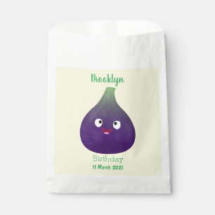 Cute happy purple fig fruit cartoon favor bag
